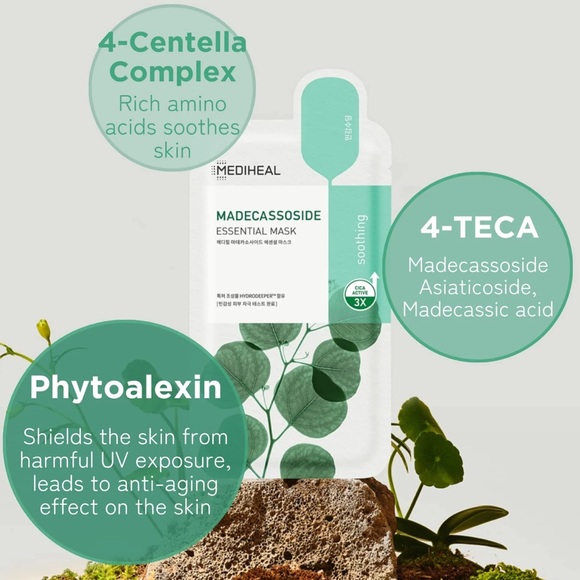 19x Mediheal Korean MADECASSOSIDE Essential Sheet Face Mask - Picture 4 of 7